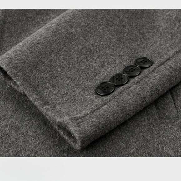 Light Luxury - Men's Mid-length Double-sided Wool Down Jacket - Picture 10 of 16